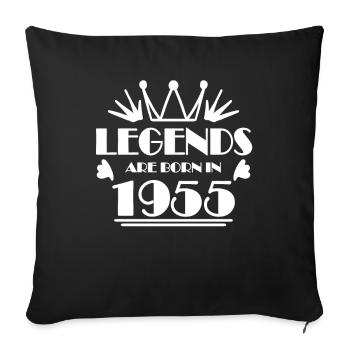 1955 - Né en 1955 - Housse de coussin décorative 45 x 45 cm - noir - Devant