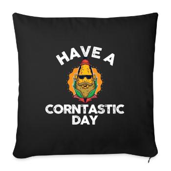 Passez une journée de corntastic - Housse de coussin décorative 45 x 45 cm - noir - Devant