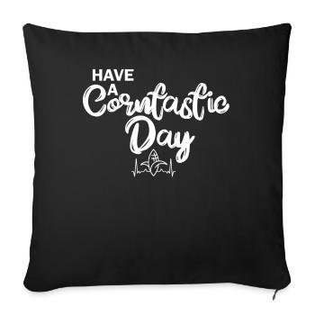 Passez une journée de corntastic - Housse de coussin décorative 45 x 45 cm - noir - Devant