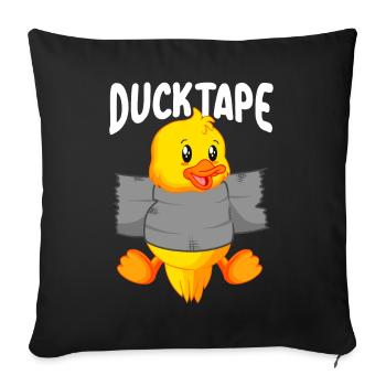 Duck Tape | Ducklings with duct tape - Sofa pillowcase 17,3'' x 17,3'' (45 x 45 cm) - black - Front