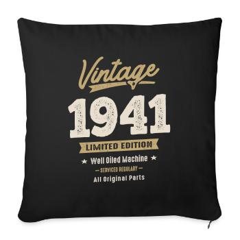 Vintage 1941 - 81st Birthday Retro Classic - Sofa pillowcase 17,3'' x 17,3'' (45 x 45 cm) - black - Front