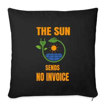 Sun No bill solar system solar power - Sofa pillowcase 17,3'' x 17,3'' (45 x 45 cm) - black - Front