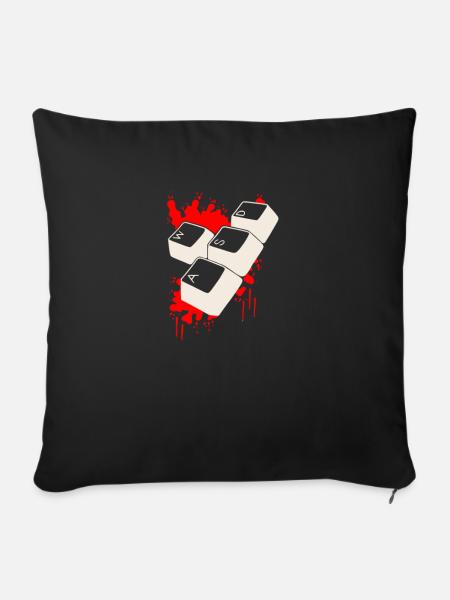 Bloody Gamer WASD - Sofakissenbezug 45 x 45 cm - Schwarz