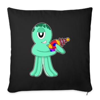 Extraterrestre pieuvre - Housse de coussin décorative 45 x 45 cm - noir - Devant