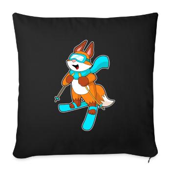 Fuchs Skier Ski - Sofa pillowcase 17,3'' x 17,3'' (45 x 45 cm) - black - Front