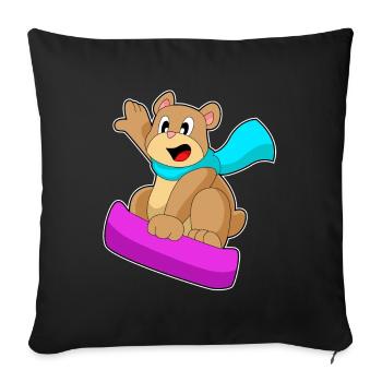 Bear Snowboarder Snowboard - Sofa pillowcase 17,3'' x 17,3'' (45 x 45 cm) - black - Front