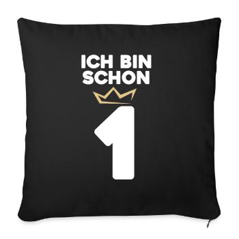 1 Geburtstag - 1 Jahre mit Krone - Sofakissenbezug 45 x 45 cm - Schwarz - Vorne