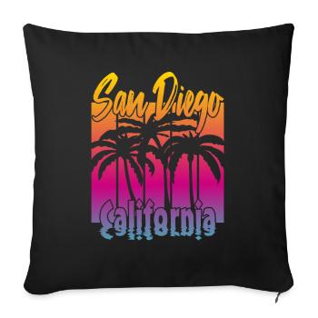 Vintage San Diego California - Sofakissenbezug 45 x 45 cm - Schwarz - Vorne