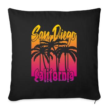 Vintage San Diego California - Sofakissenbezug 45 x 45 cm - Schwarz - Vorne