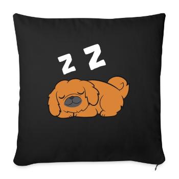 Pekingese Dog Sleeping Pajama Pekingese Dog - Sofa pillowcase 17,3'' x 17,3'' (45 x 45 cm) - black - Front