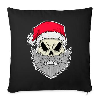 Santa Claus Skull - Sofa pillowcase 17,3'' x 17,3'' (45 x 45 cm) - black - Front
