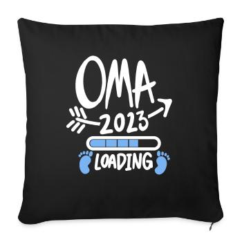 Oma 2023 - Werdende Oma 2023 - Sofakissenbezug 45 x 45 cm - Schwarz - Vorne