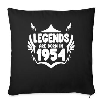 1954 - Né 1954 - Année de construction 1954 Don - Housse de coussin décorative 45 x 45 cm - noir - Devant