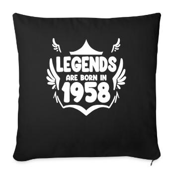 1958 - Born 1958 - Year of construction 1958 Gift - Sofa pillowcase 17,3'' x 17,3'' (45 x 45 cm) - black - Front