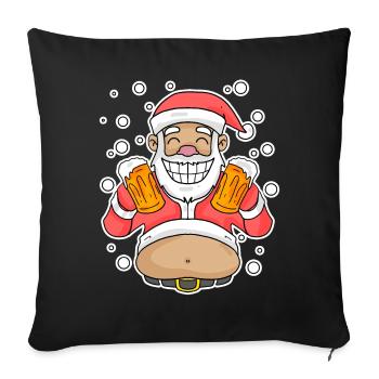 Bière adoucie Père Noël - Housse de coussin décorative 45 x 45 cm - noir - Devant