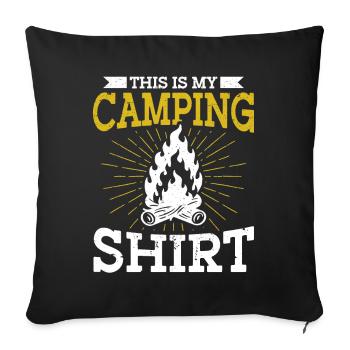 Camping Geschenk Lustiger Spruch für Camper - Sofakissenbezug 45 x 45 cm - Schwarz - Vorne
