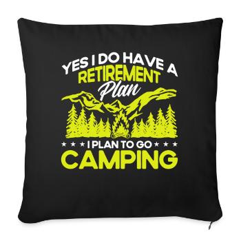 Camping Geschenk Lustiger Spruch für Camper - Sofakissenbezug 45 x 45 cm - Schwarz - Vorne