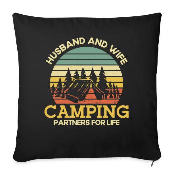 Camping Gift Drôle de dicton pour les campeurs - Housse de coussin décorative 45 x 45 cm - noir - Devant