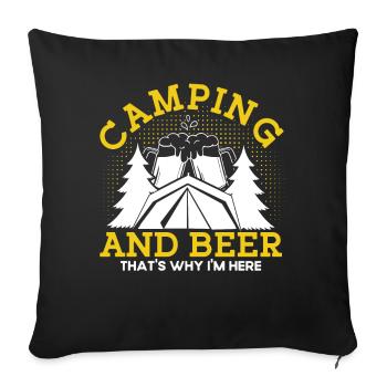 Camping Gift Drôle de dicton pour les campeurs - Housse de coussin décorative 45 x 45 cm - noir - Devant