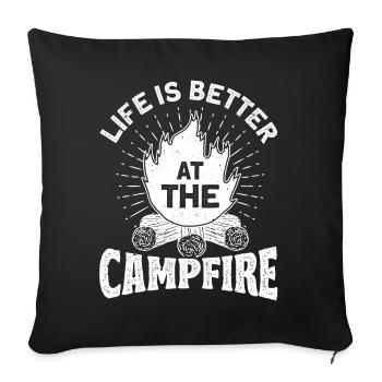 Camping Gift Drôle de dicton pour les campeurs - Housse de coussin décorative 45 x 45 cm - noir - Devant