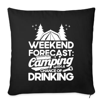 Camping Gift Drôle de dicton pour les campeurs - Housse de coussin décorative 45 x 45 cm - noir - Devant