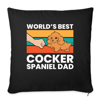 Meilleur Cocker Spaniel Papa Love Cocker - Housse de coussin décorative 45 x 45 cm - noir - Devant