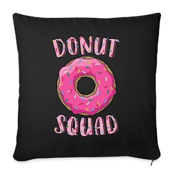 Donut Squad Matching Donut Party Pink Doughnut - Sofa pillowcase 17,3'' x 17,3'' (45 x 45 cm) - black - Front