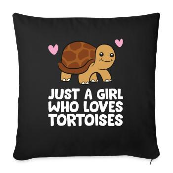 Just a Girl Who Loves Tortoises - Sofa pillowcase 17,3'' x 17,3'' (45 x 45 cm) - black - Front