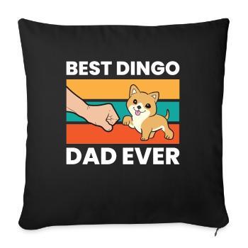 Australian Dingo Dog Papa Best Dingo Dad Ever - Sofa pillowcase 17,3'' x 17,3'' (45 x 45 cm) - black - Front