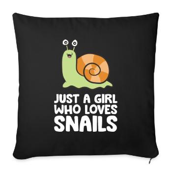 Just a Girl Who Loves Snails - Sofa pillowcase 17,3'' x 17,3'' (45 x 45 cm) - black - Front