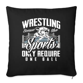 Wrestling Wrestler Sports Gift - Sofa pillowcase 17,3'' x 17,3'' (45 x 45 cm) - black - Front