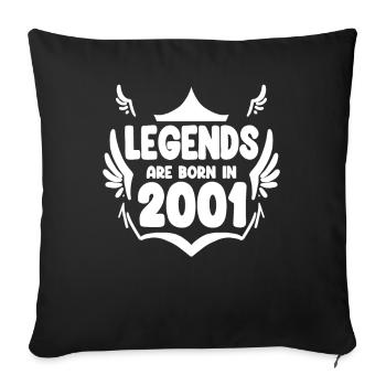 2001 - Born 2001 - Sofa pillowcase 17,3'' x 17,3'' (45 x 45 cm) - black - Front