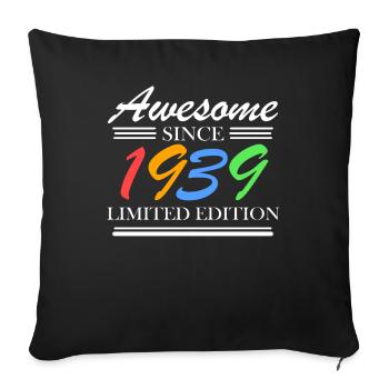1939 - Né en 1939 - Fantastique depuis 1939 - Housse de coussin décorative 45 x 45 cm - noir - Devant