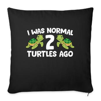 J’étais normalement drôle devant 2 tortues - Housse de coussin décorative 45 x 45 cm - noir - Devant