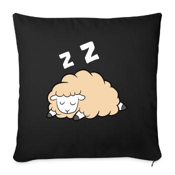 Drôle d’agneau Famer Mouton endormi paresseux - Housse de coussin décorative 45 x 45 cm - noir - Devant
