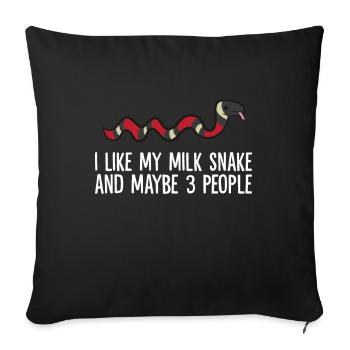 J’aime mon serpent de lait et peut-être comme 3 personnes - Housse de coussin décorative 45 x 45 cm - noir - Devant