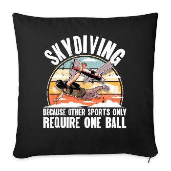 Parachute parachutiste parachutiste - Housse de coussin décorative 45 x 45 cm - noir - Devant