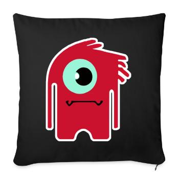 Red Cyclops Monster | Funny Chibi Alien  - Sofa pillowcase 17,3'' x 17,3'' (45 x 45 cm) - black - Front