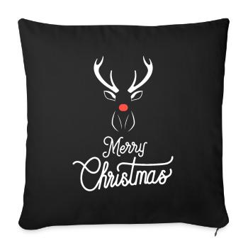 Christmas reindeer with red nose - Sofa pillowcase 17,3'' x 17,3'' (45 x 45 cm) - black - Front
