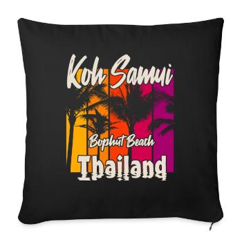 Koh Samui Thaïlande Bophut Beach - Housse de coussin décorative 45 x 45 cm - noir - Devant