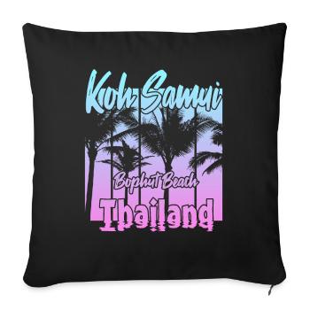 Koh Samui Thaïlande Bophut Beach - Housse de coussin décorative 45 x 45 cm - noir - Devant