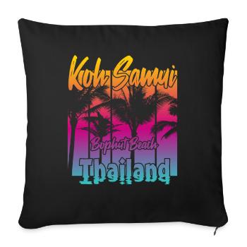 Koh Samui Thaïlande Bophut Beach - Housse de coussin décorative 45 x 45 cm - noir - Devant