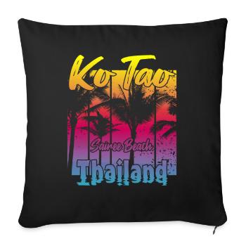 Ko Tao Sairee Beach Thaïlande - Housse de coussin décorative 45 x 45 cm - noir - Devant