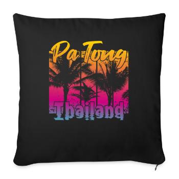 Patong Thailand - Sofa pillowcase 17,3'' x 17,3'' (45 x 45 cm) - black - Front