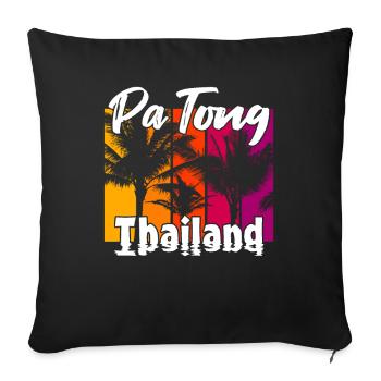 Patong Thailand - Sofa pillowcase 17,3'' x 17,3'' (45 x 45 cm) - black - Front