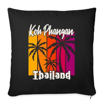 Koh Phangan Thaïlande - Housse de coussin décorative 45 x 45 cm - noir - Devant
