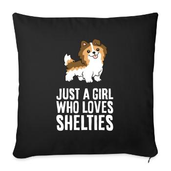 Just a Girl Who Loves Shelties - Sofa pillowcase 17,3'' x 17,3'' (45 x 45 cm) - black - Front