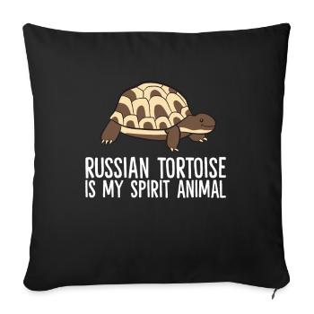 Russian Tortoise Is My Spirit Animal - Sofa pillowcase 17,3'' x 17,3'' (45 x 45 cm) - black - Front
