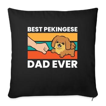 Meilleur père pékinois de tous les temps - Housse de coussin décorative 45 x 45 cm - noir - Devant
