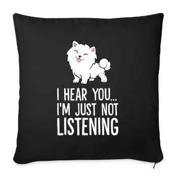 Je t’entends Je n’écoute pas Love American - Housse de coussin décorative 45 x 45 cm - noir - Devant